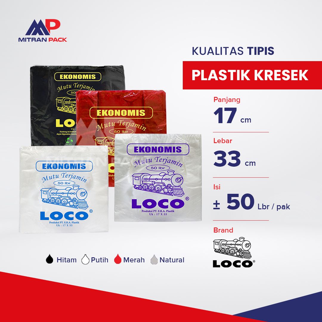 Loco - Plastik Kresek Ekonomis 17 cm Merah_1