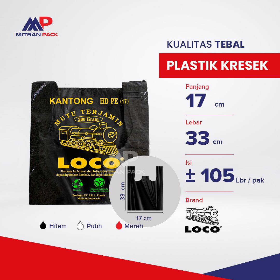 Loco - Plastik Kresek Tebal 17/24/28/35/40 cm Hitam_1