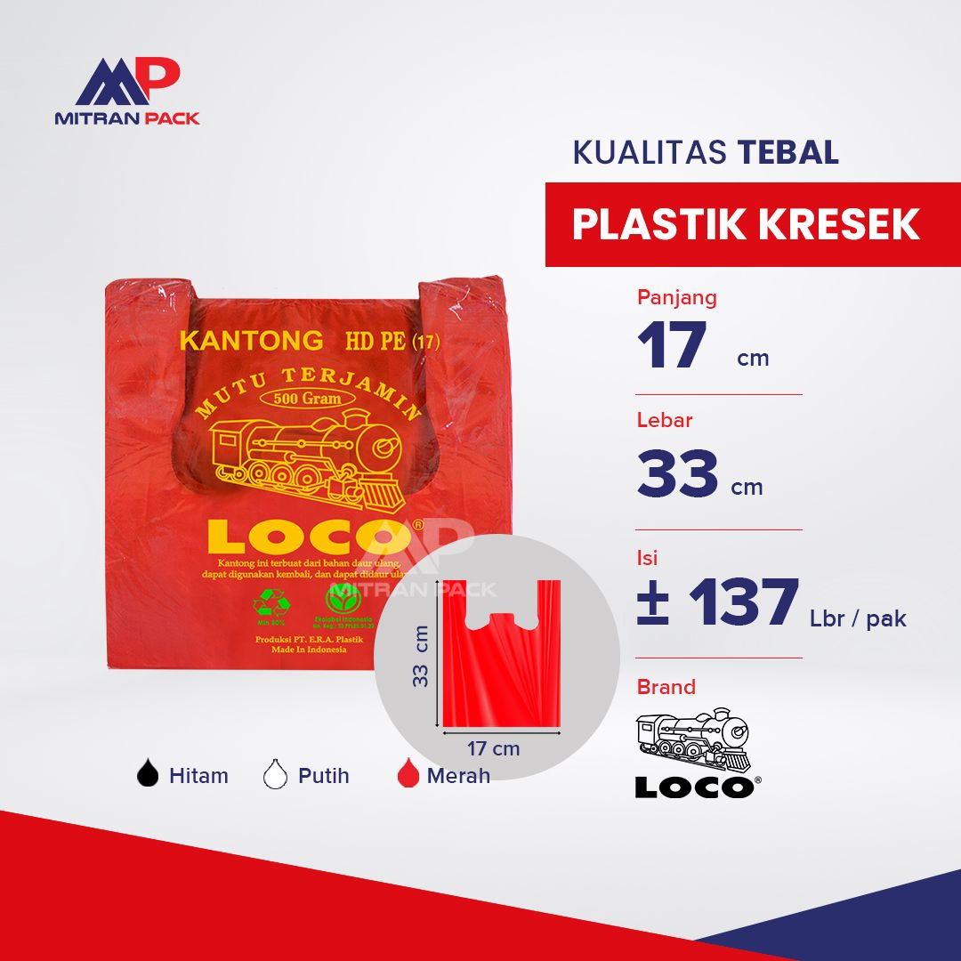 Loco - Plastik Kresek Tebal 17/24/28/35/40 cm Merah_1