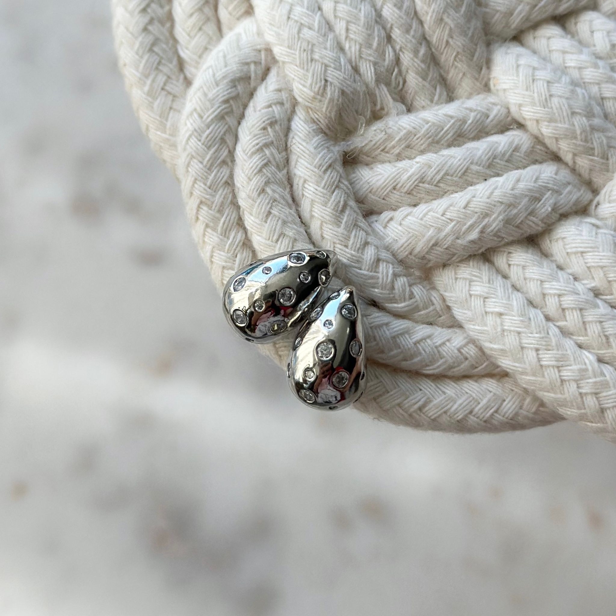 Shiny Silver Drop Earring_0