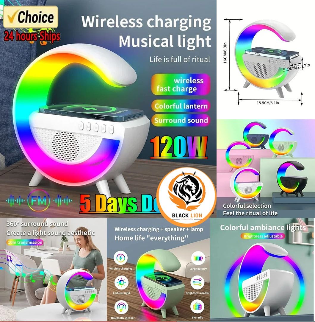 Intelligent LED Table Lamp & Wireless charging +  Speaker 🌈🔊_0