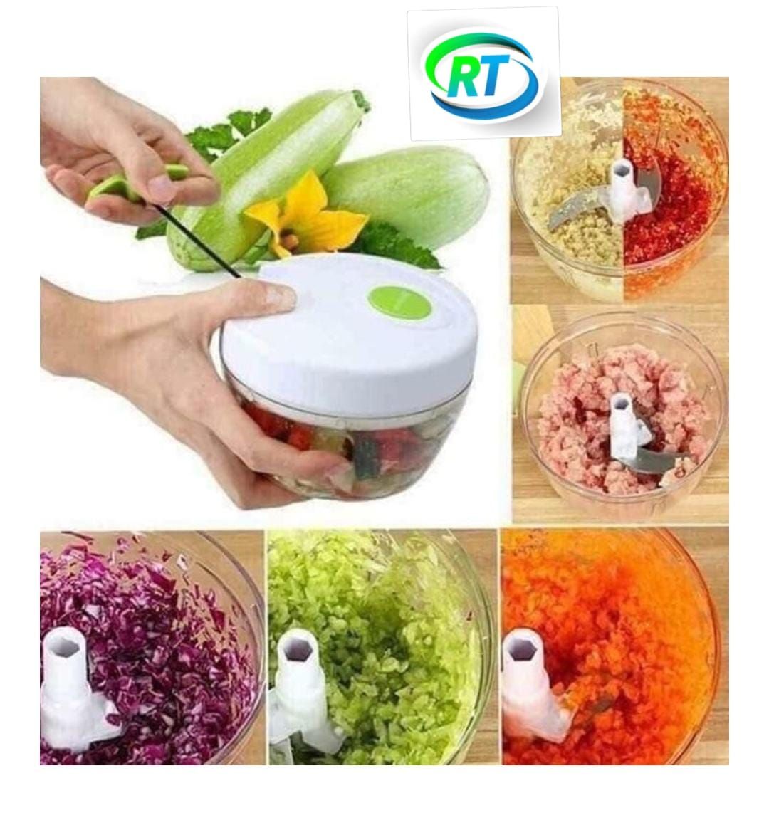 Manual Spin Vegetable Chopper – Quick & Easy Cutting 🥕🔪_0