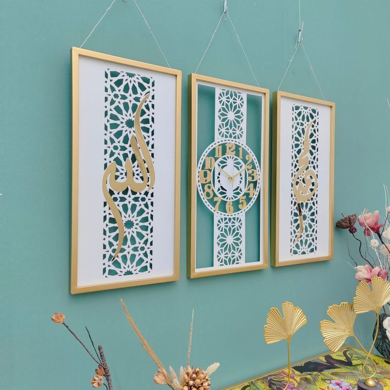 IRON WALL CLOCK ALLAH MUHAMMAD A2554-5 (3 PC)_2