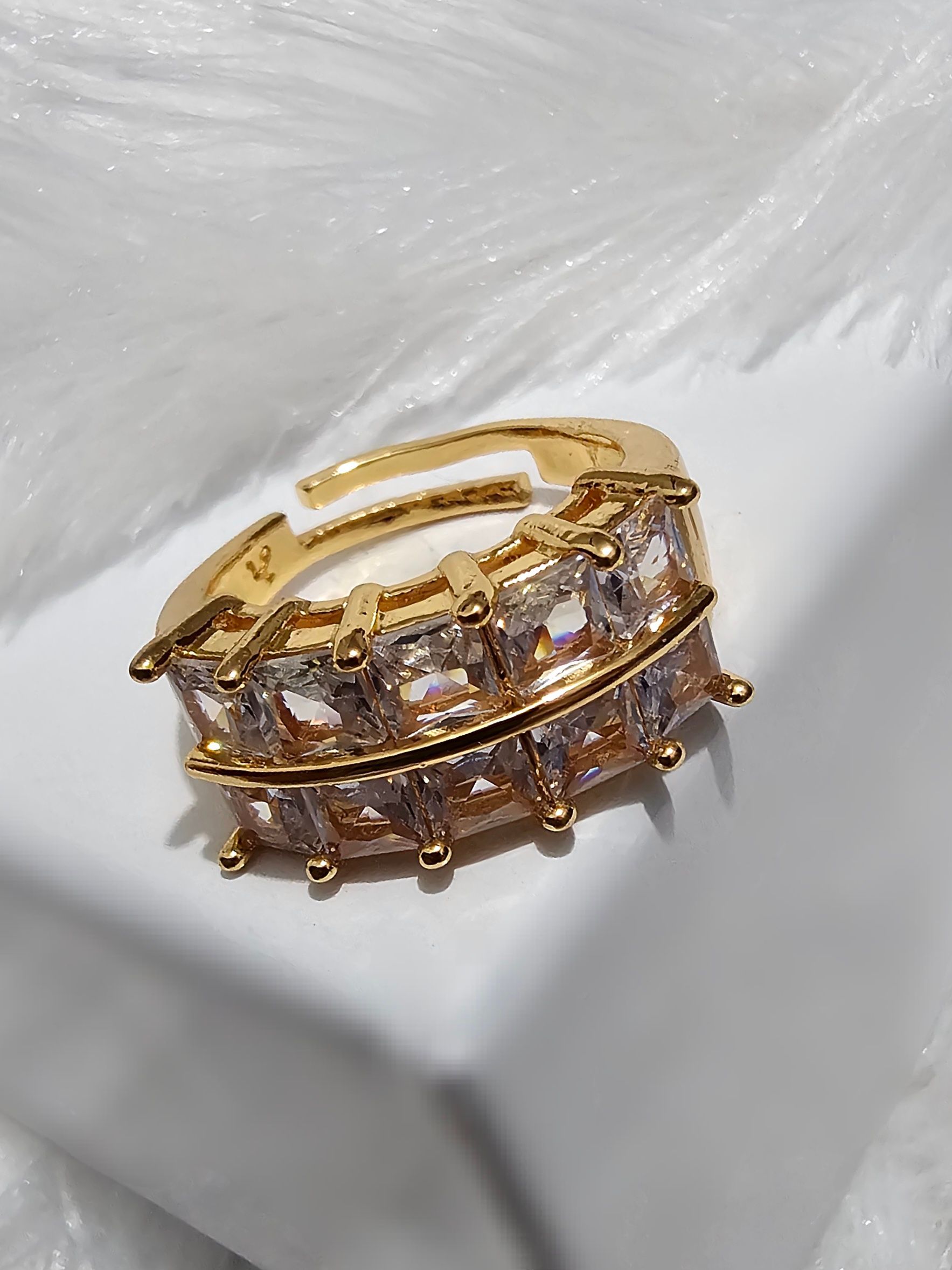 Copper Gold AD Stone Finger Rings_0