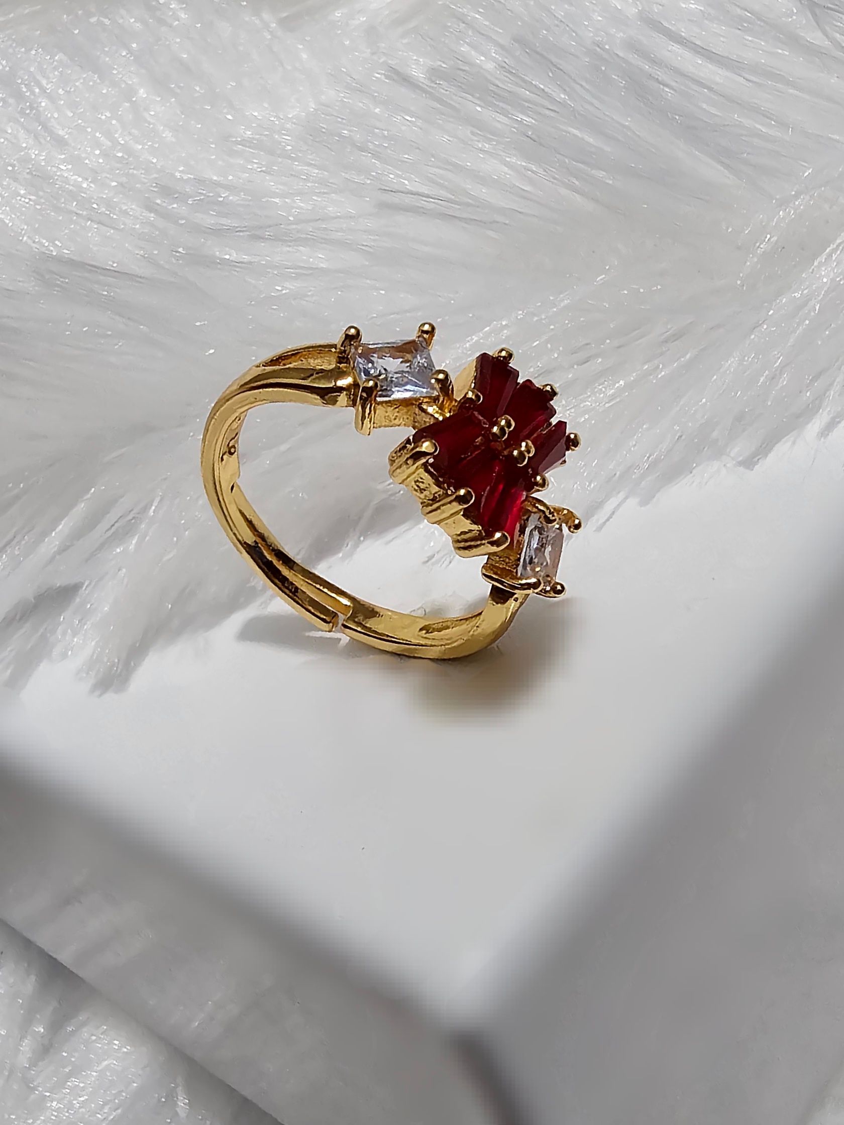 Copper Gold AD Stone Finger Rings _0