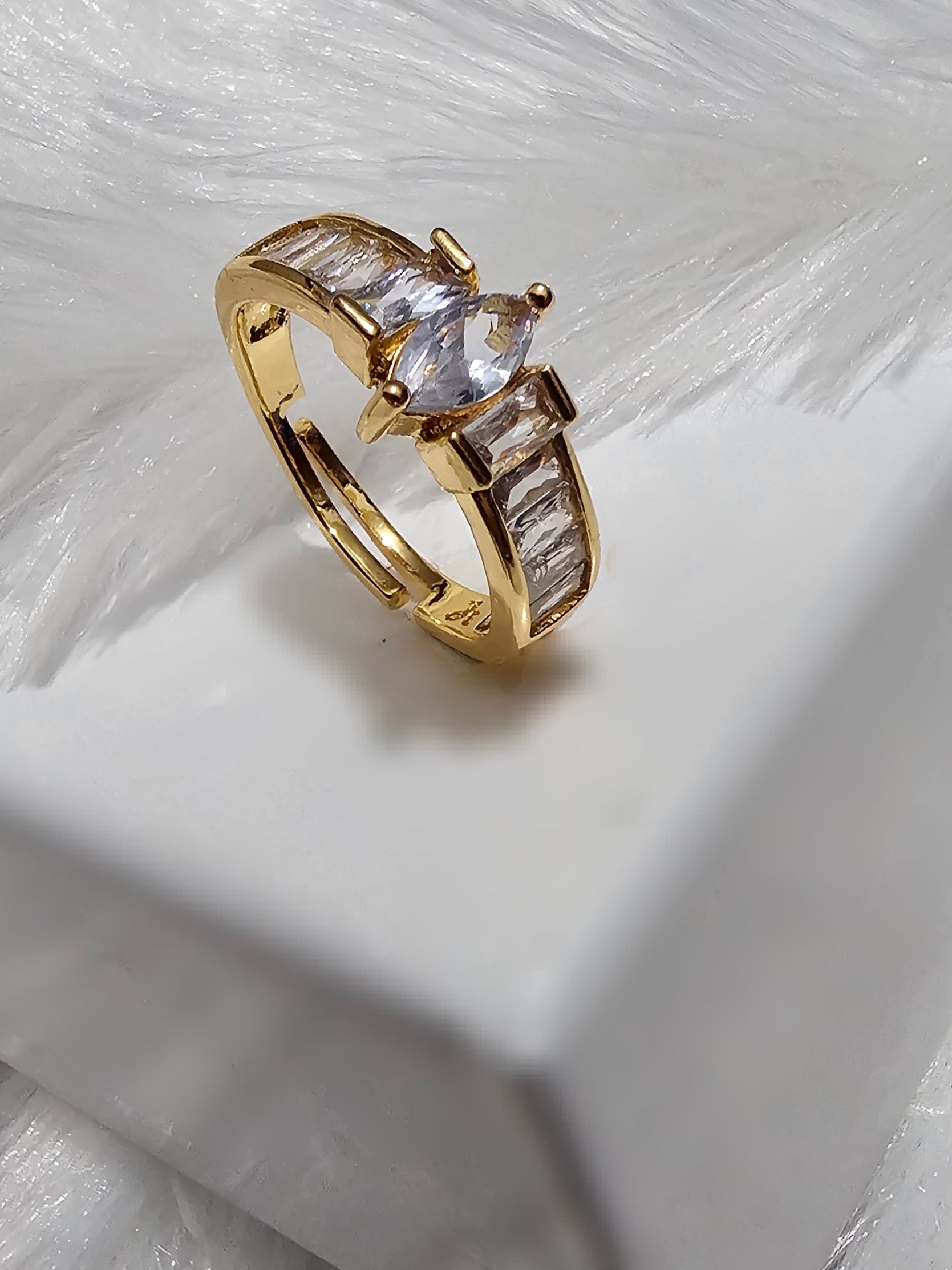 Copper Gold AD Stone Finger Rings_0