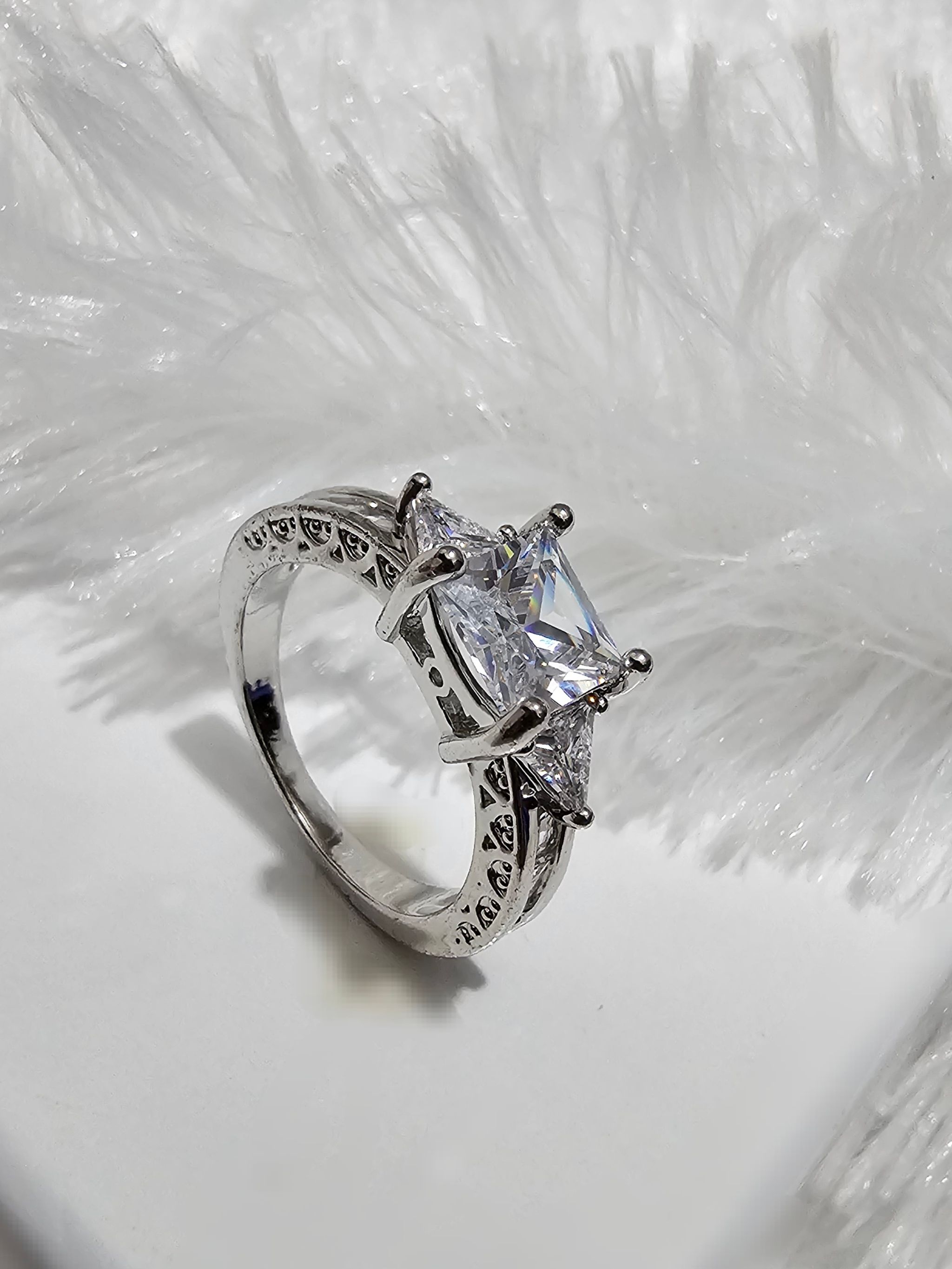 SS AD White Stone Rings _0