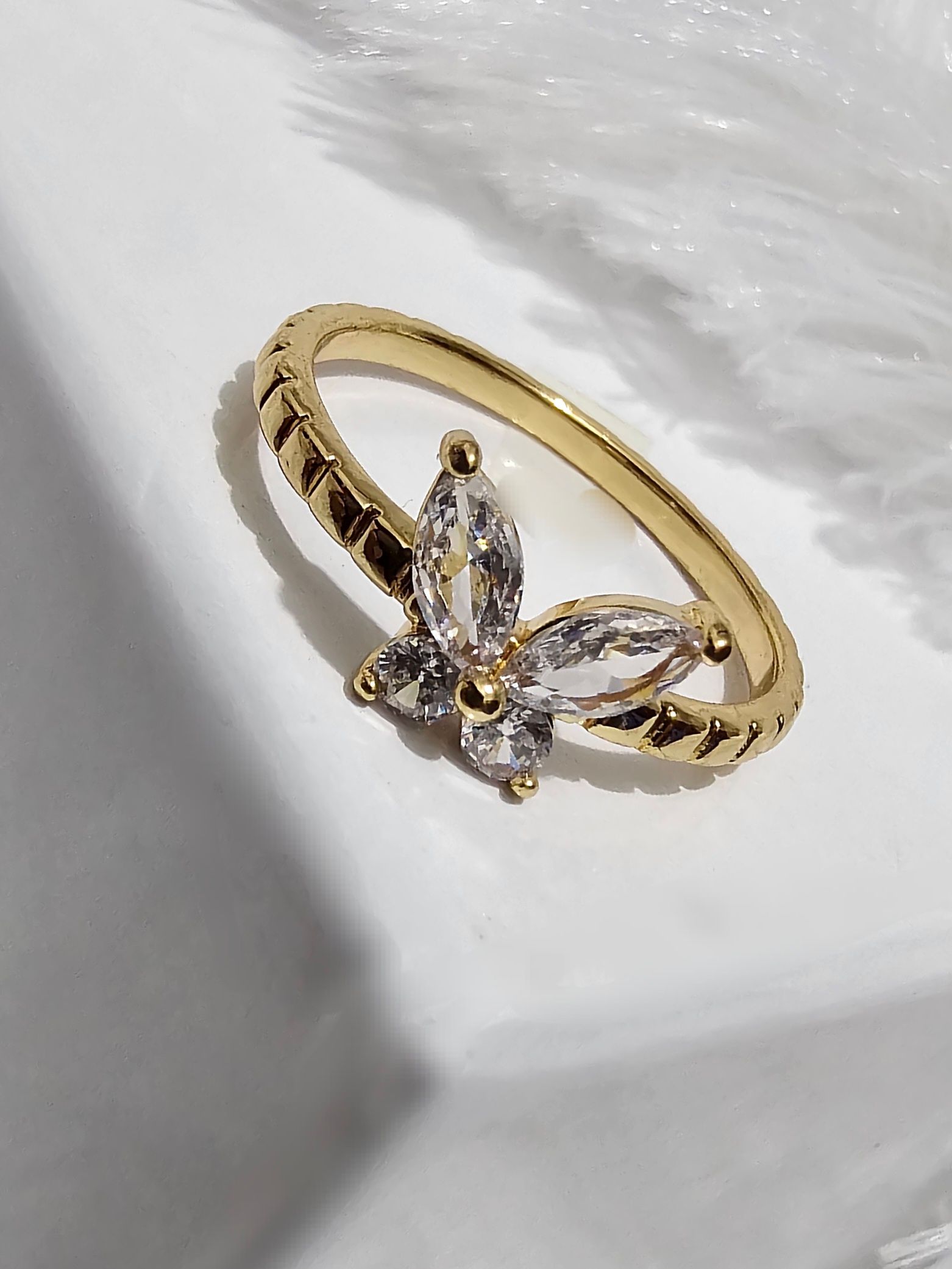 SS AD Gold Stone Rings  _0