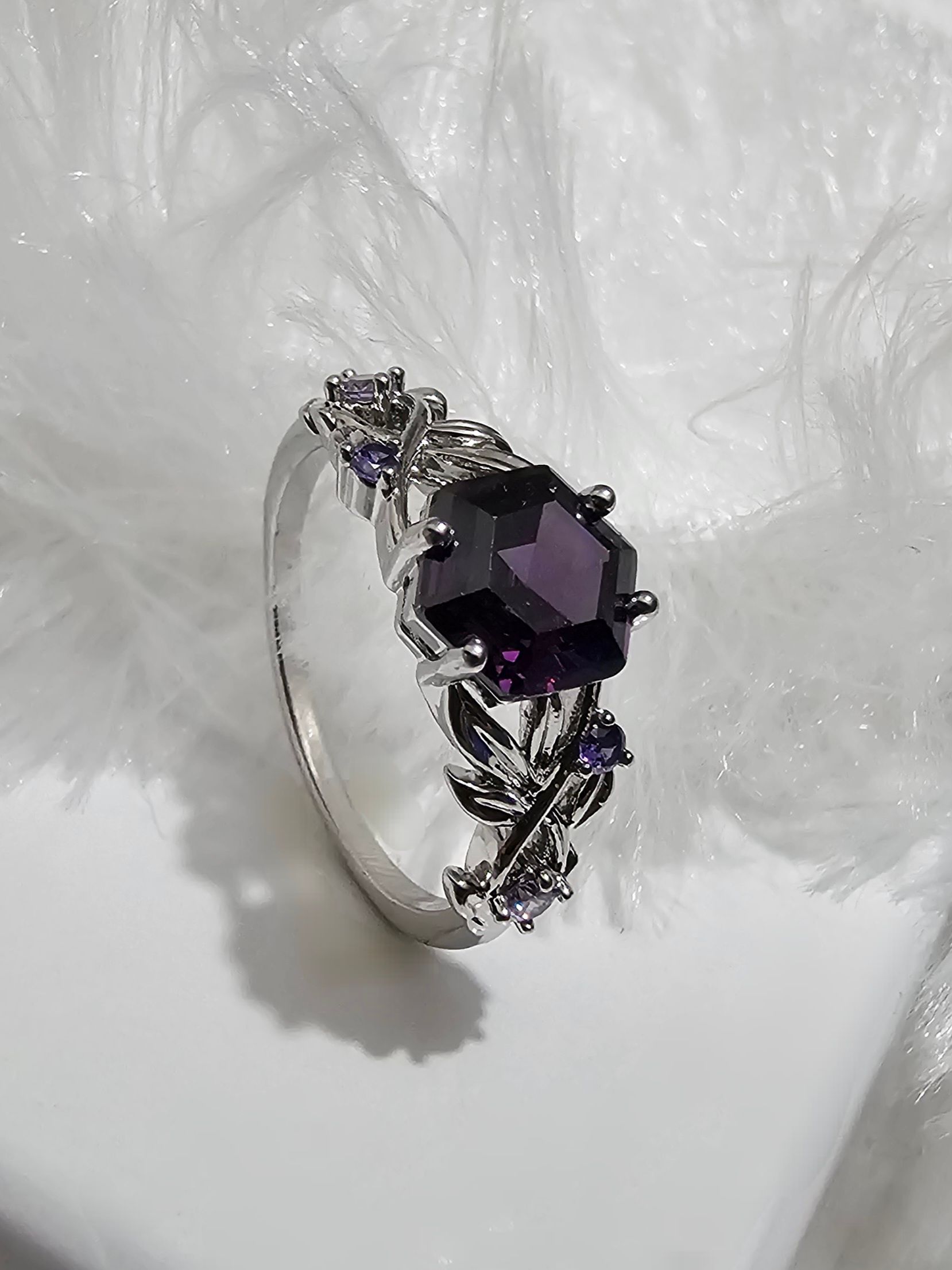 SS AD Purple Stone Rings _0