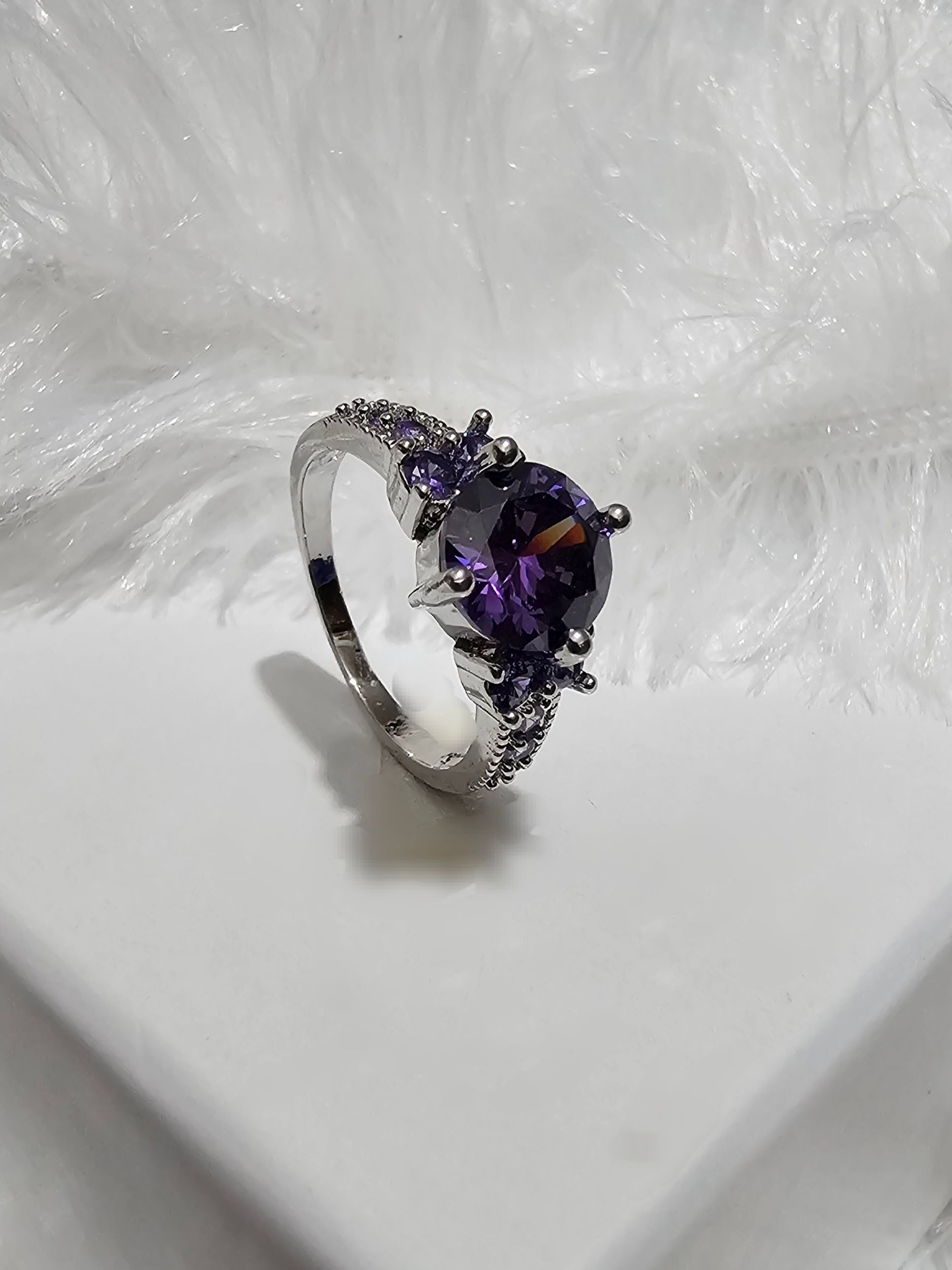 SS AD Purple Stone Rings _0