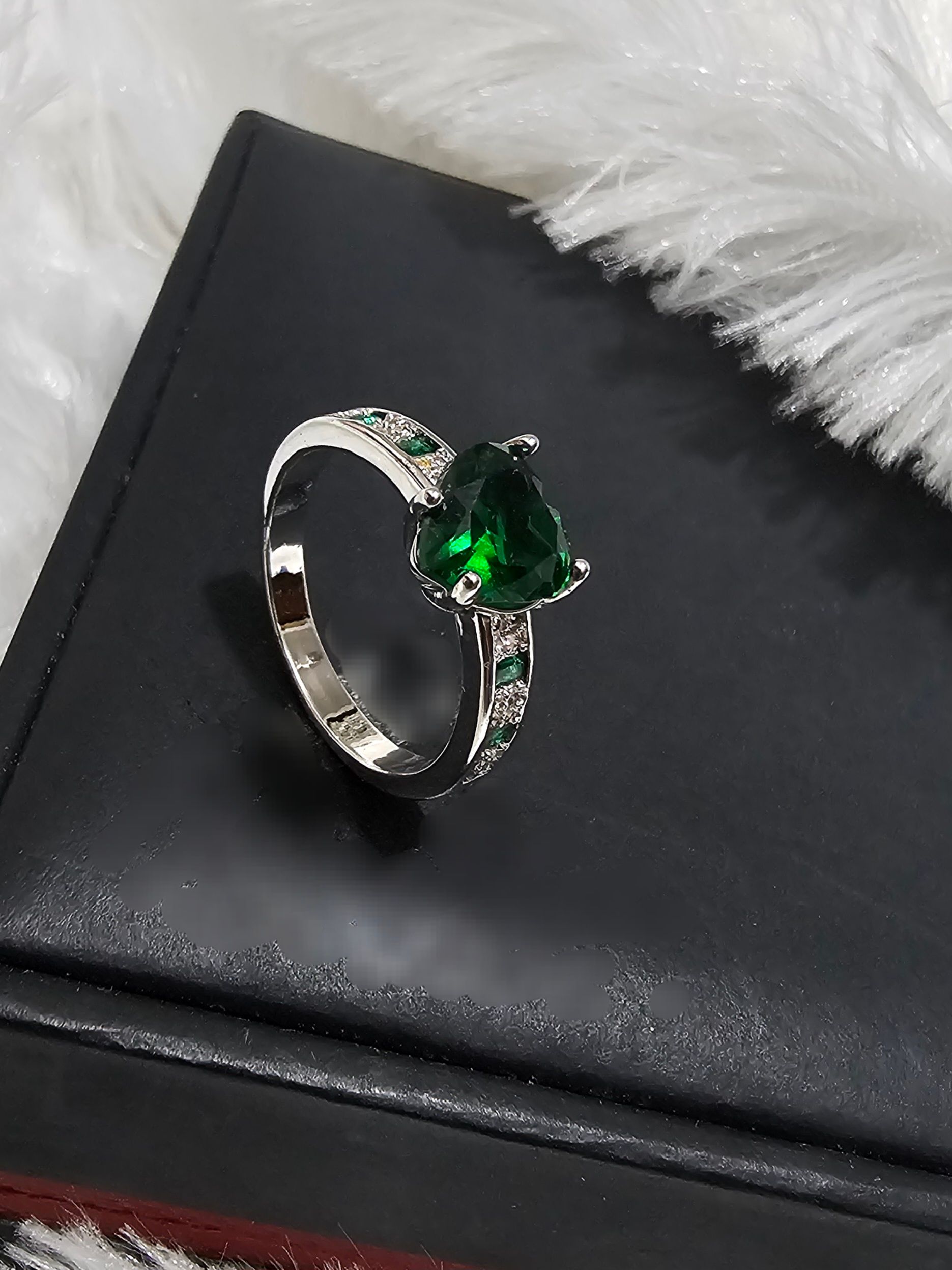 SS AD Green Stone Rings  _0