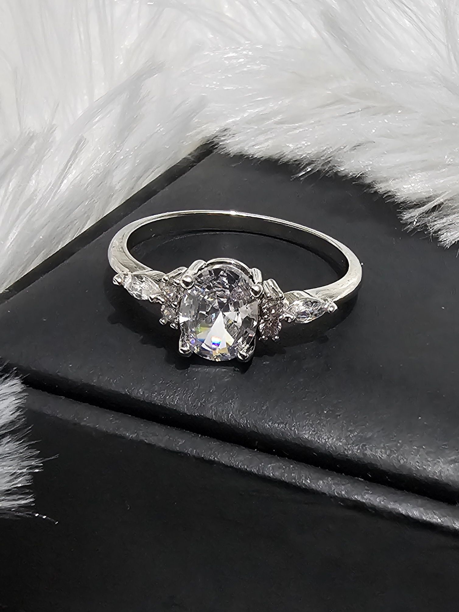 SS AD White Stone Rings _0