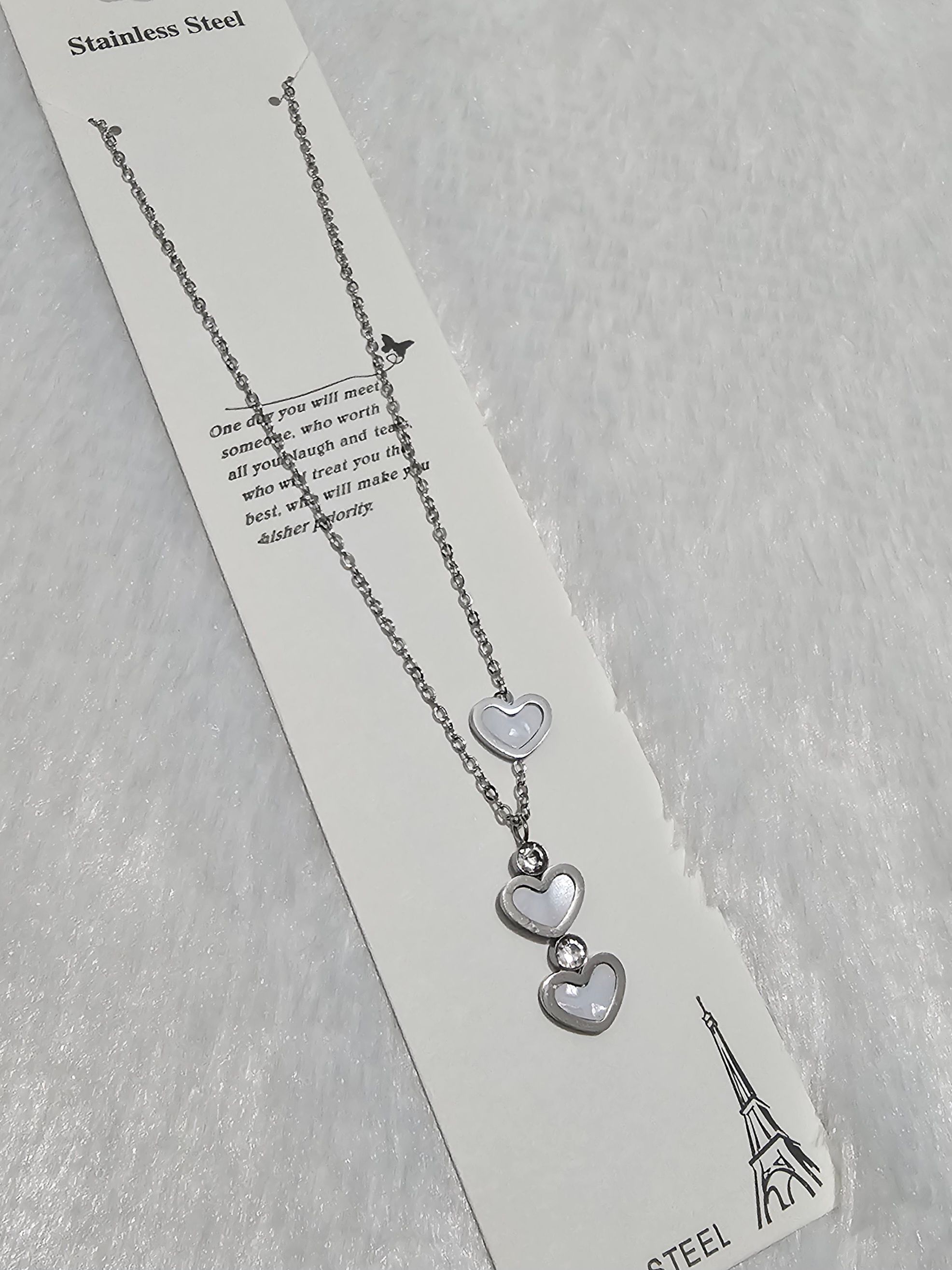 SS Heart Stone Pendent Necklace_0