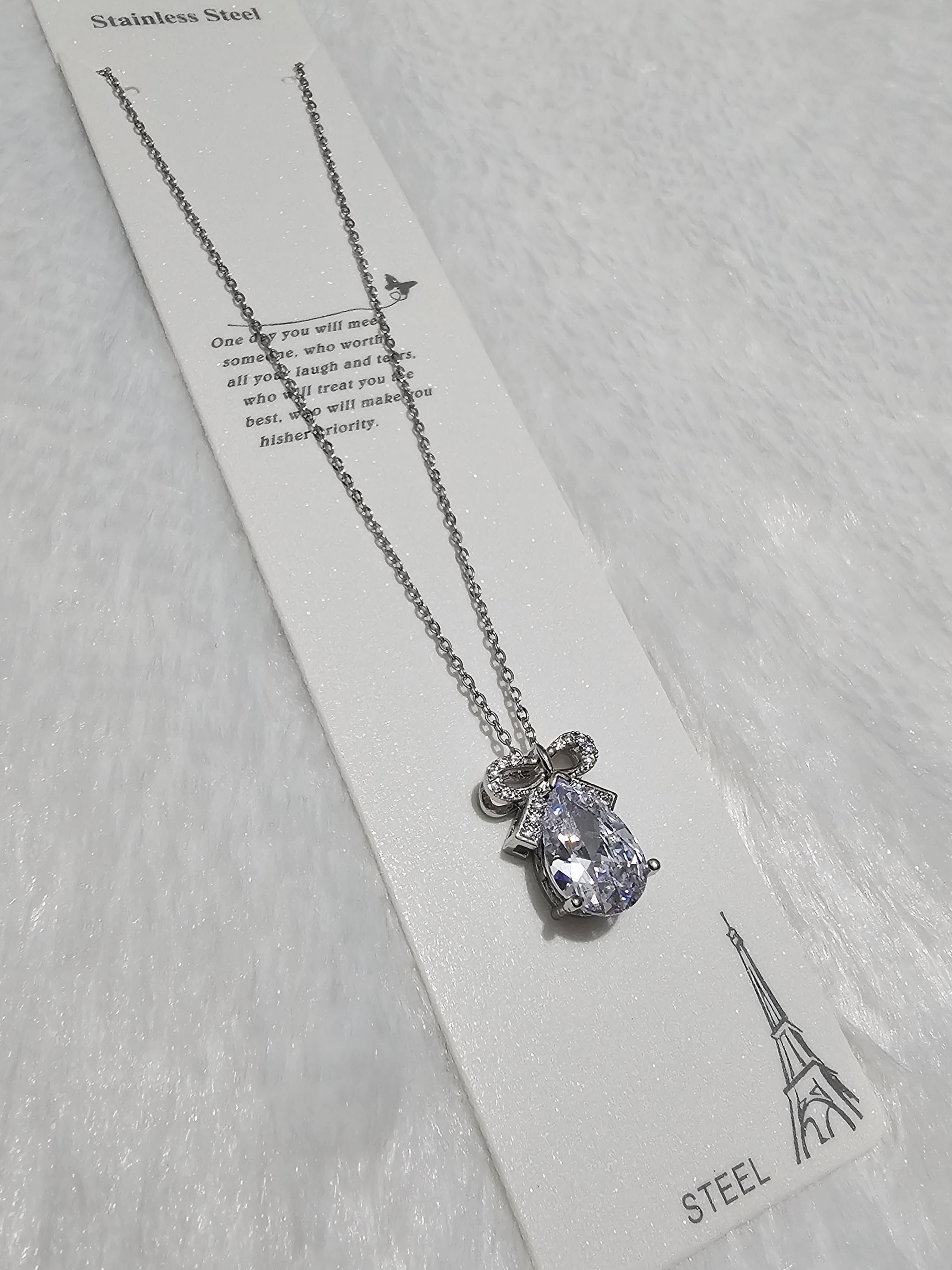 SS Silver Stone Pendent Necklace _0