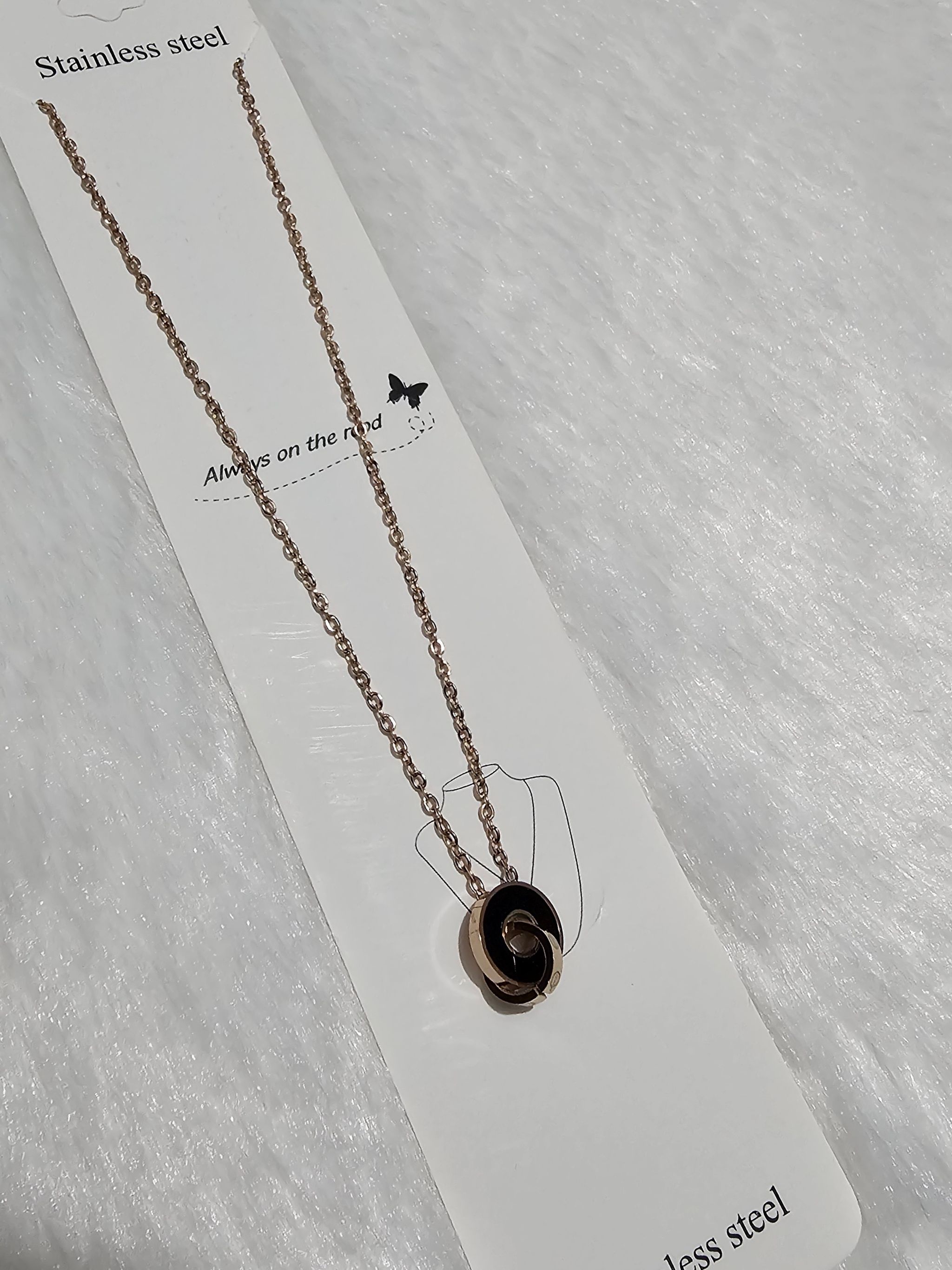 SS AD Stone rose Pendent Necklace_0