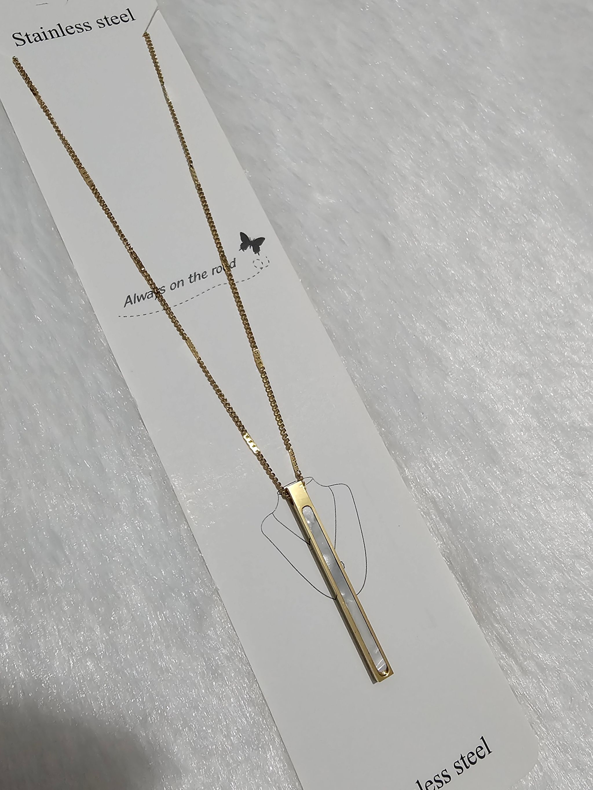 SS AD Stone Gold Pendent Necklace _0