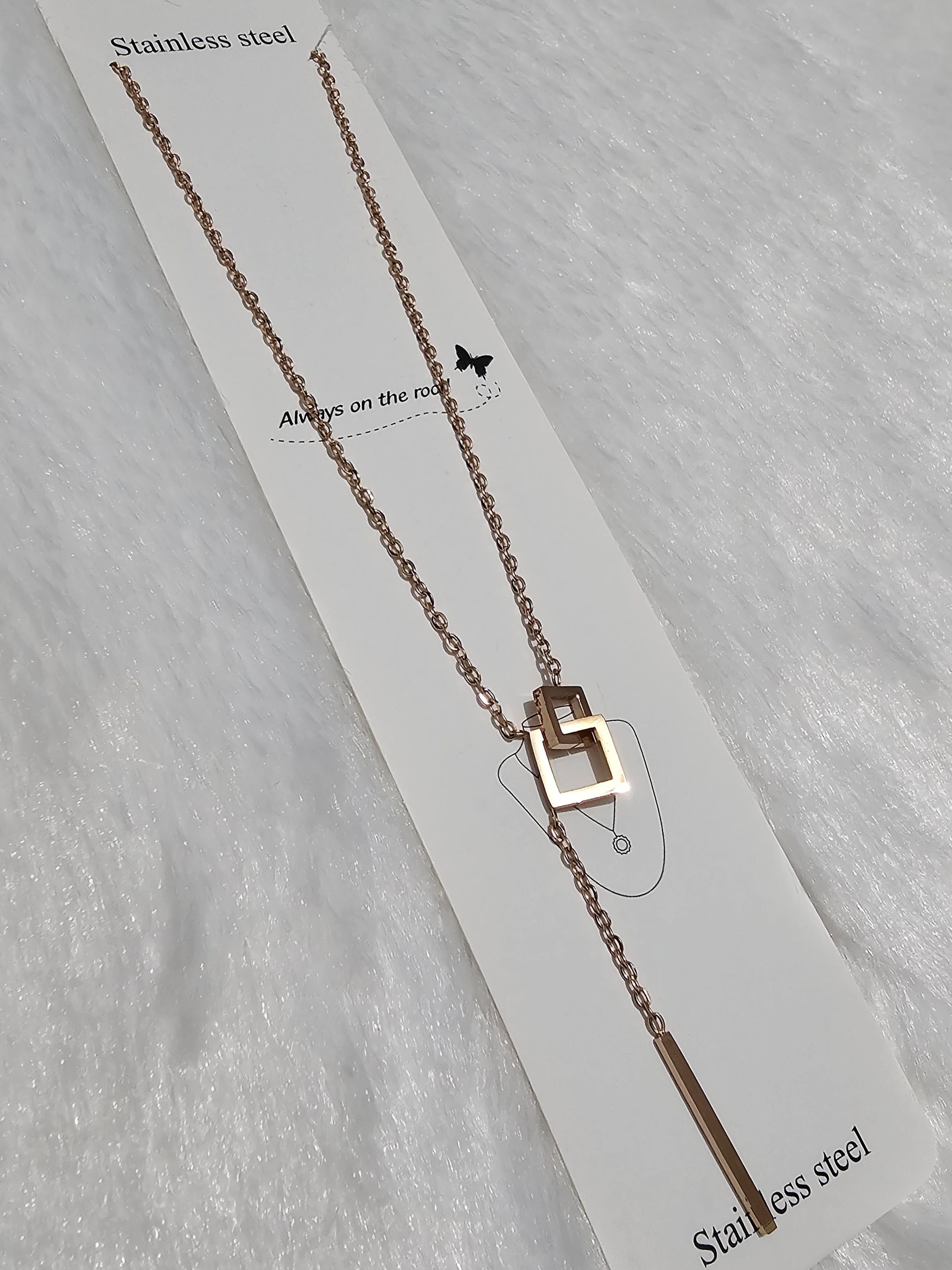 SS AD Stone Gold Pendent Necklace_0
