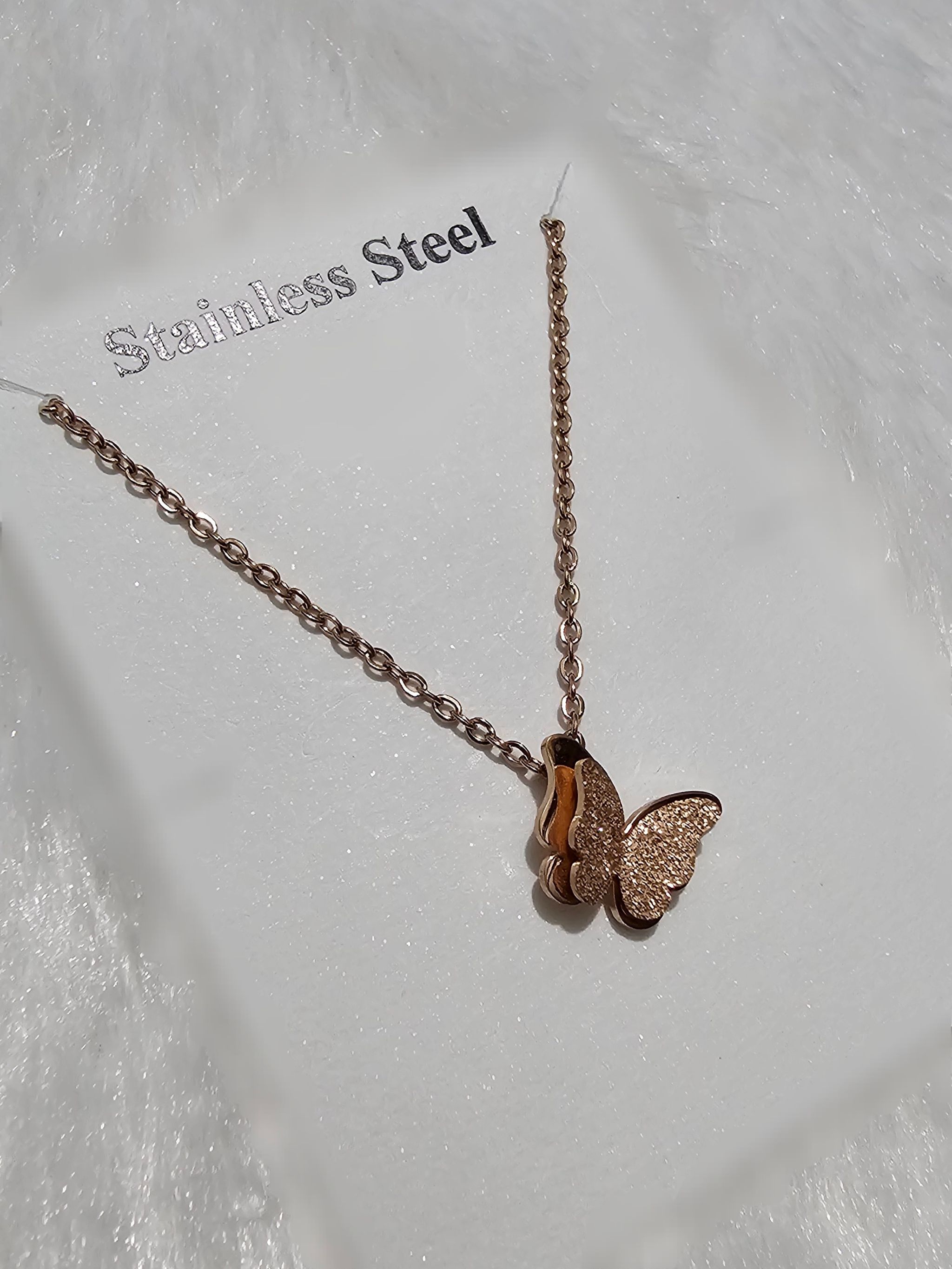 SS Rose Gold Pendent Chain _0