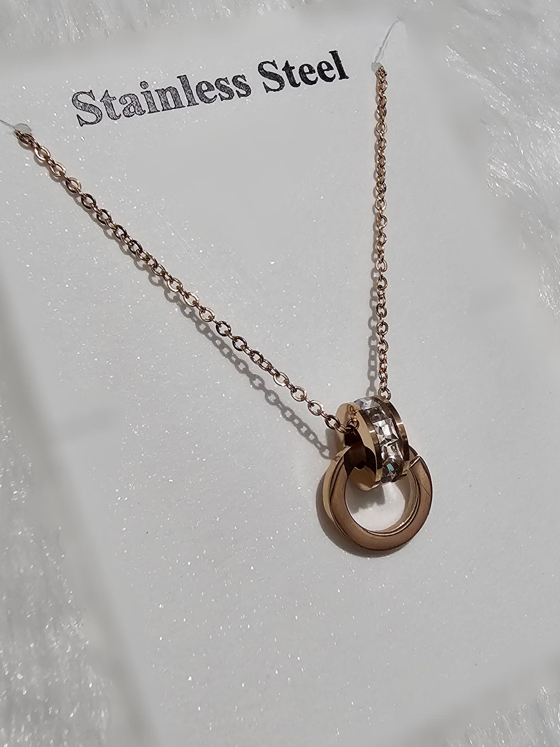 SS Rose Gold Pendent Chain _0