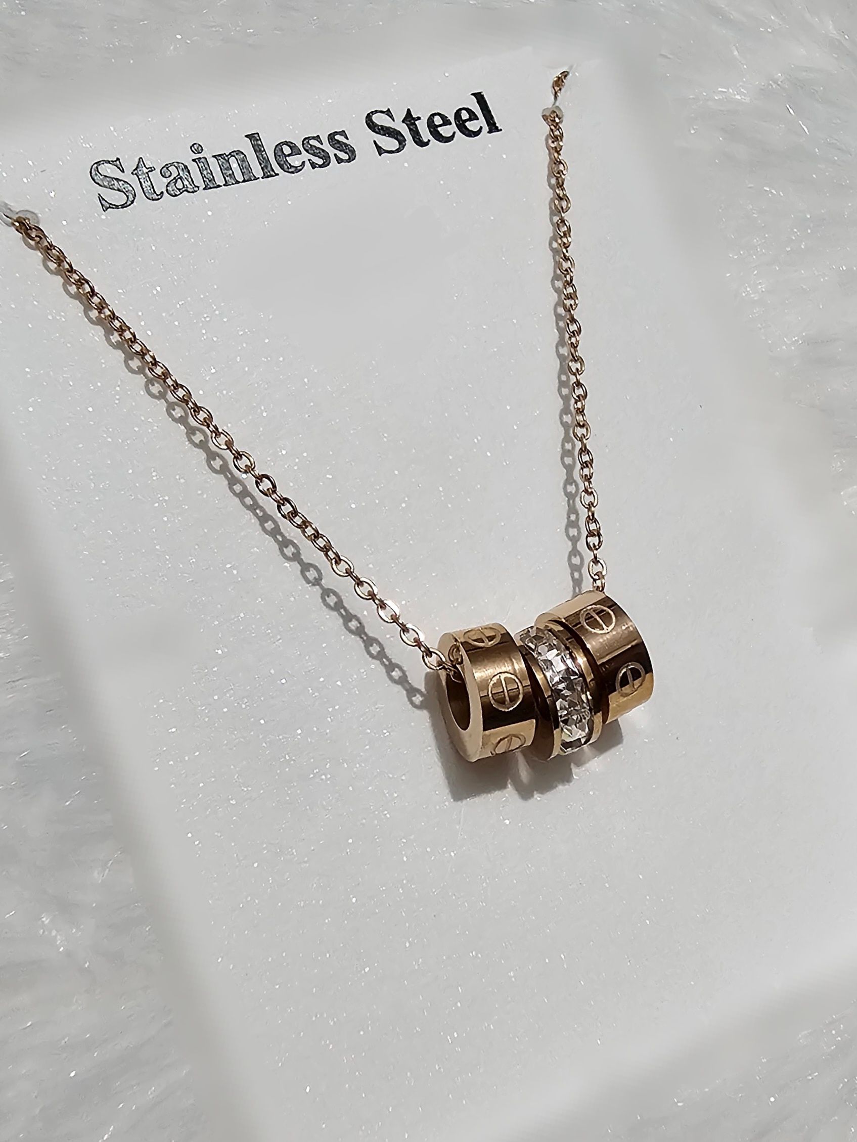 SS Rose Gold Pendent Chain _0