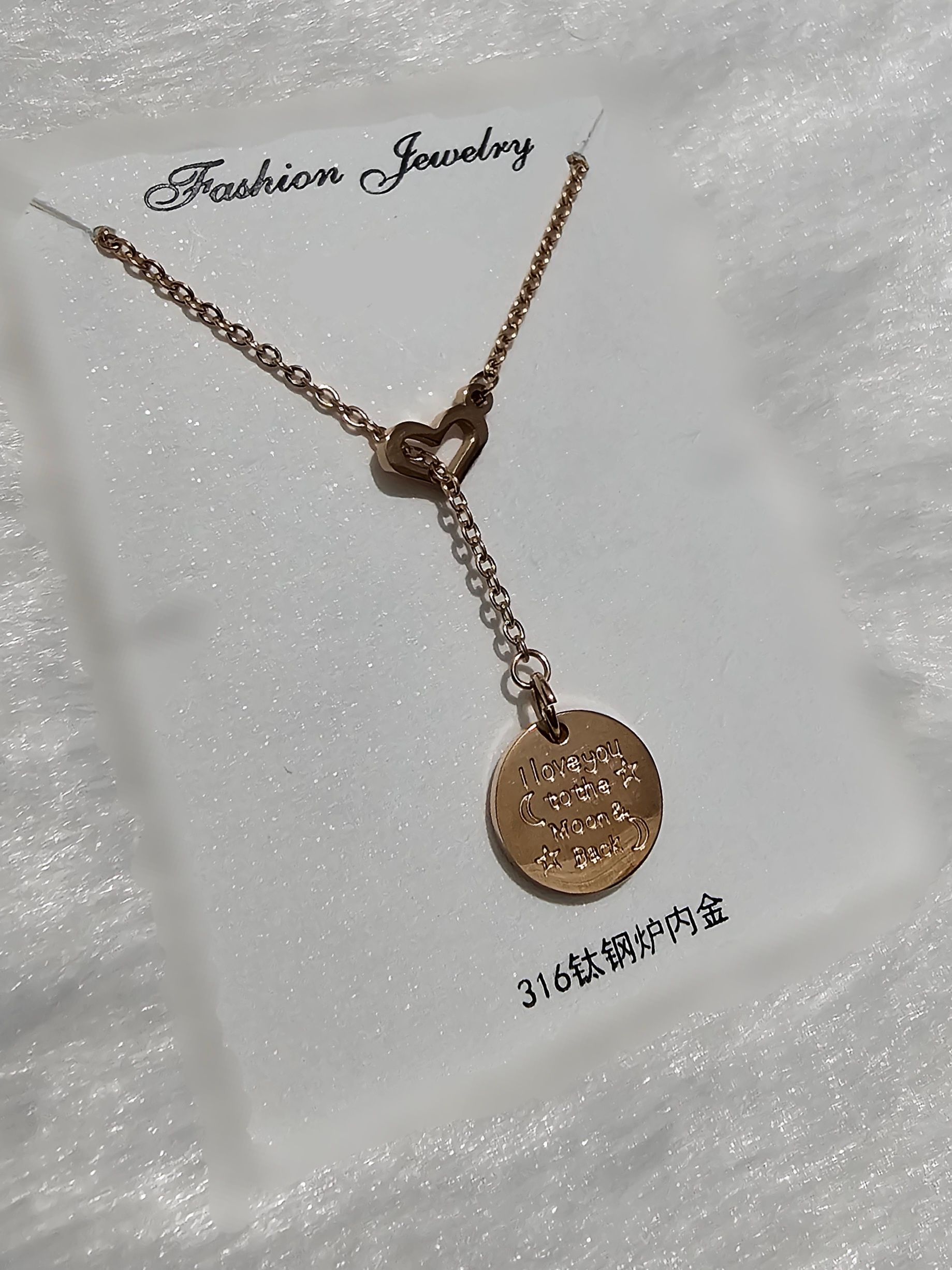 SS Rose Gold Pendent Chain_0
