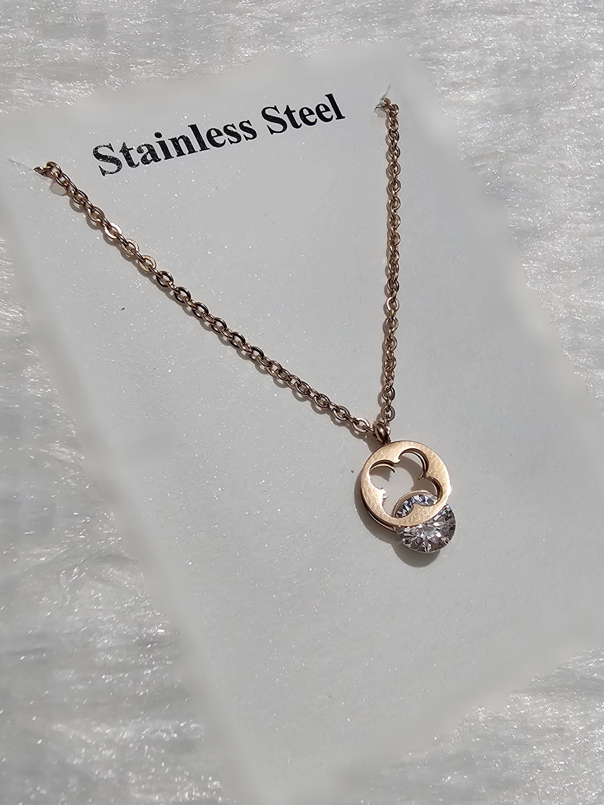 SS Rose Gold Pendent Chain_0
