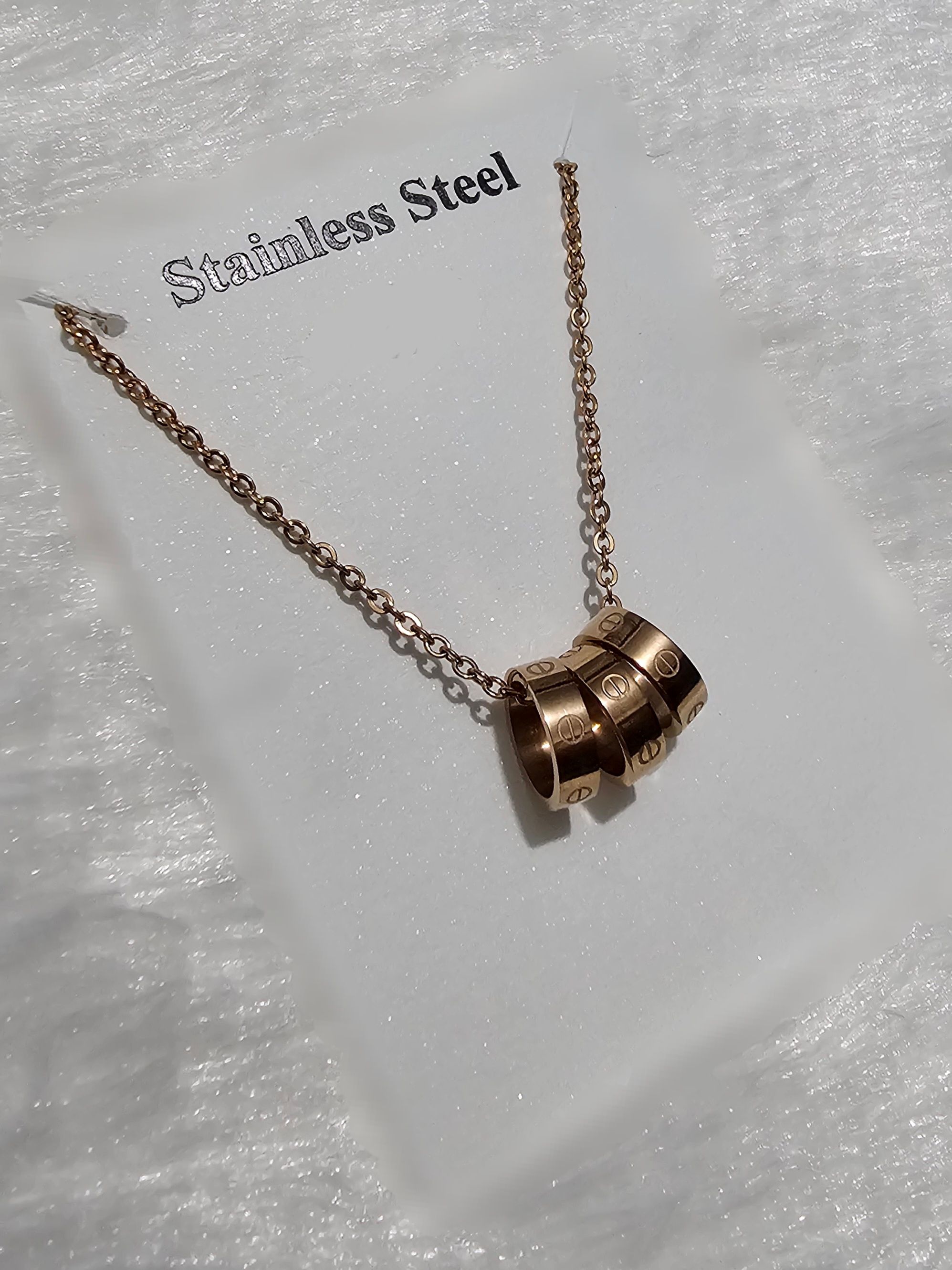 SS Rose Gold Pendent Chain _0
