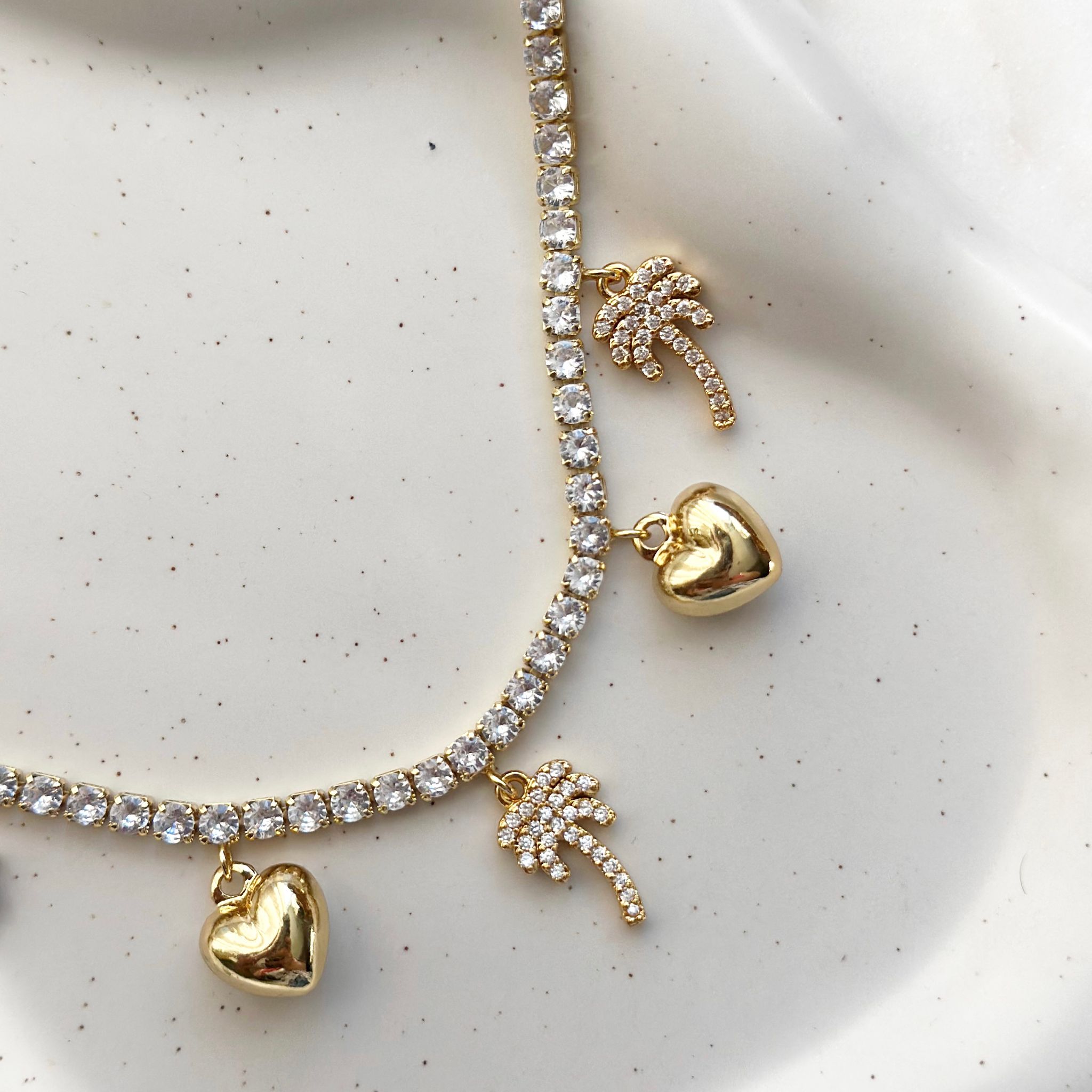 Summer Vibes Tennis Charm Necklace_0