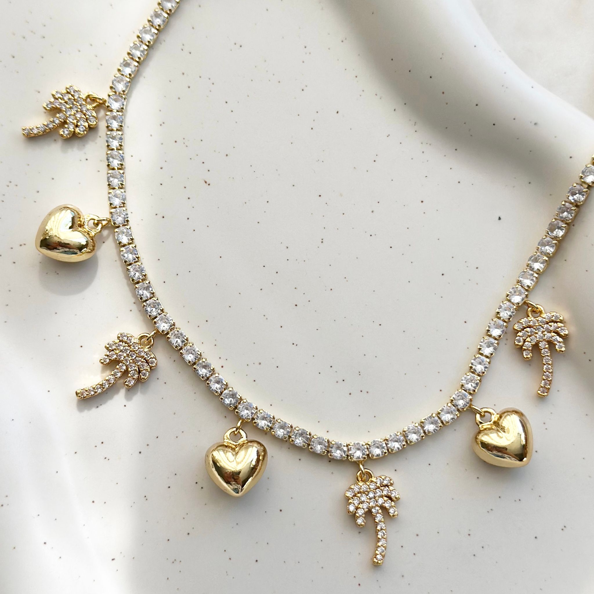 Summer Vibes Tennis Charm Necklace_1