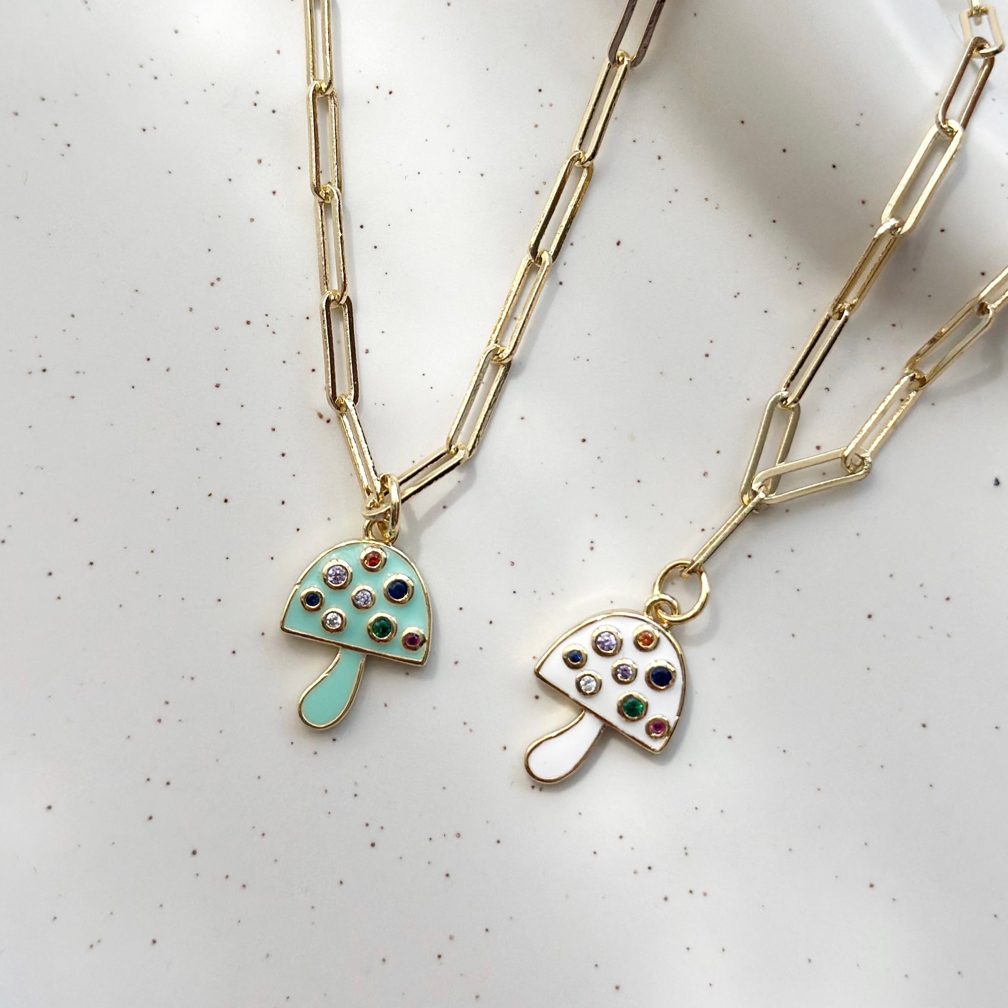 Enamel Mushroom Necklace_0