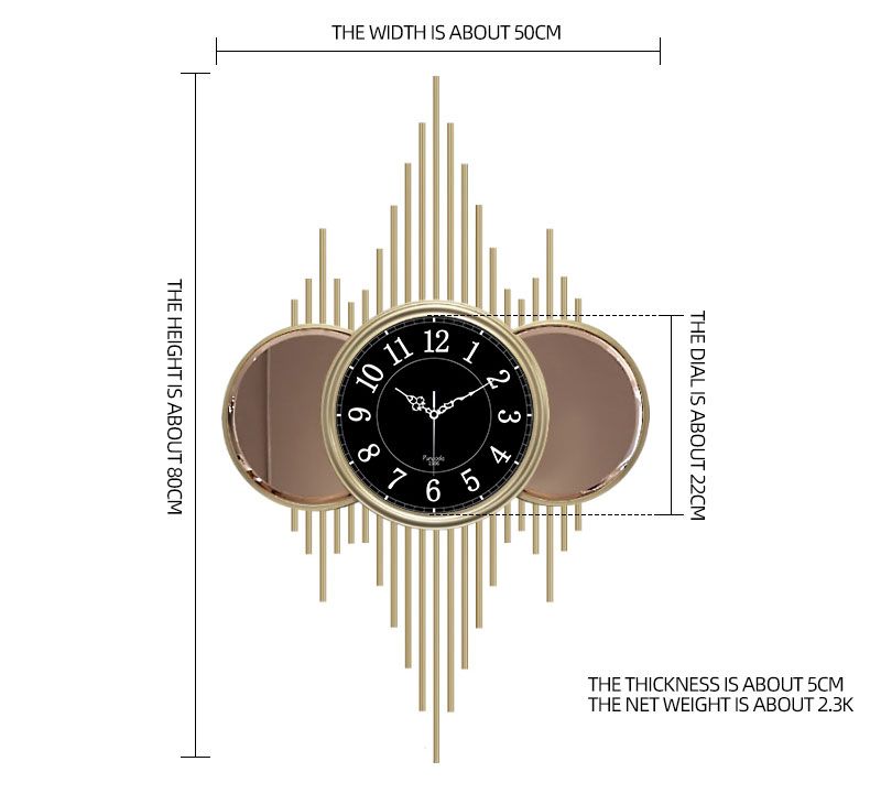 CLOCK IRON WALL DECORATION A2396 AS116_5