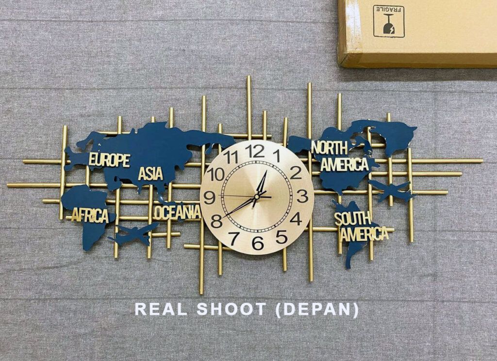 CLOCK IRON WALL DECORATION A2115_2