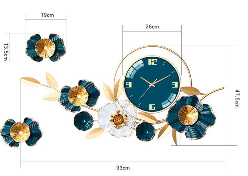 CLOCK IRON WALL DECORATION A2106_5
