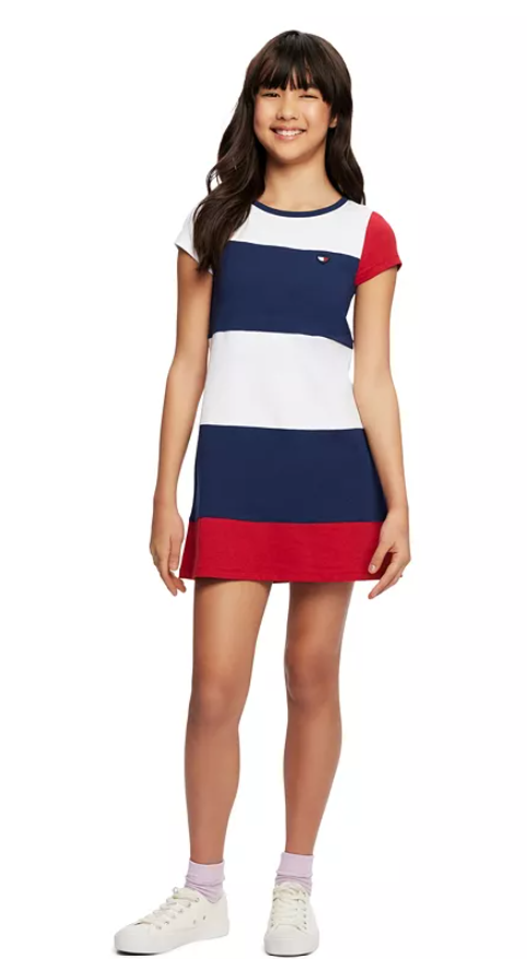 Stripped Dress Flag Blue Sz 12/14, 7_0