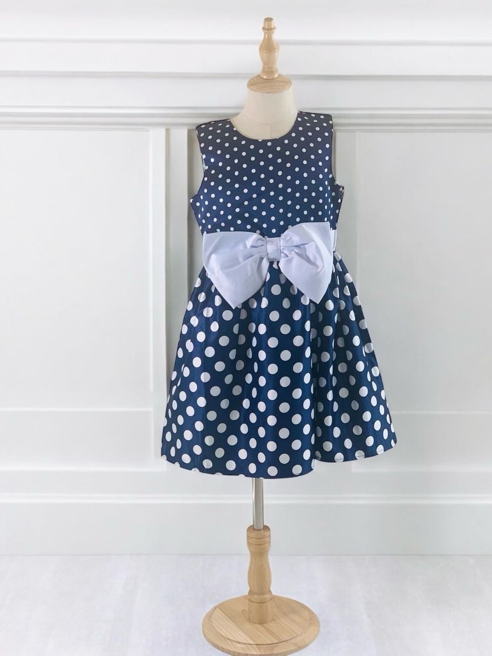 Vestido cocktel blue with dots Sz 8 7_0