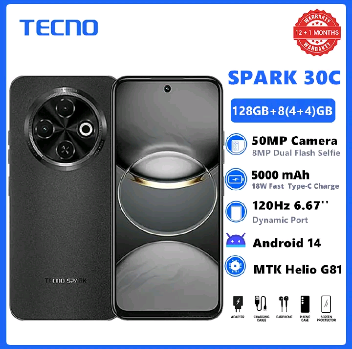 TECNO SPARK 30C 128GB +8(4+4)GB 120Hz 6.6"_0