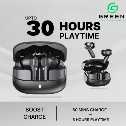 Visit the GREEN life experience Green Airbeat-520 Dual Mic ENC Earbuds | 30 Hours Of Playtime | IPX4 Rated | Dual Mic | 6 Hours Of Single Playtime | 13mm Driver | Type-c Charging | Wireless Version 5.4 | 6 Months Warranty_1