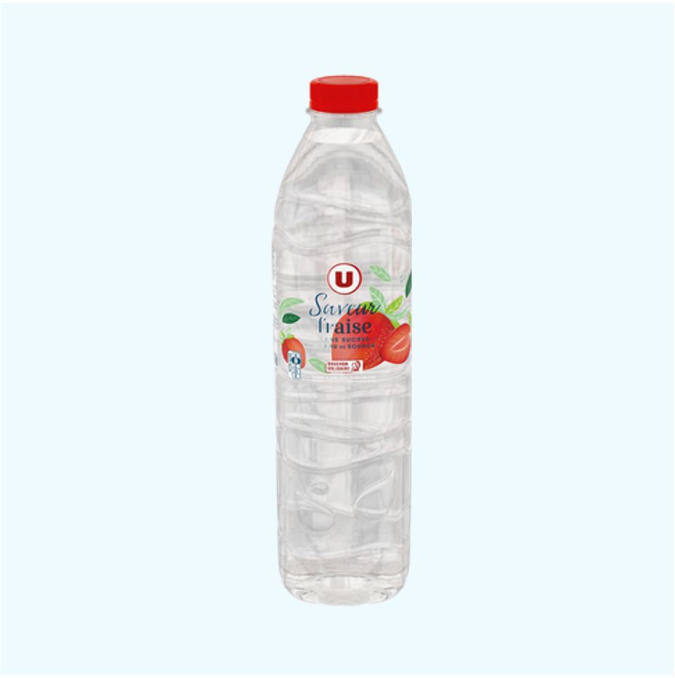 U Eau aromatisée saveur fraise sans sucres 1,5L_0