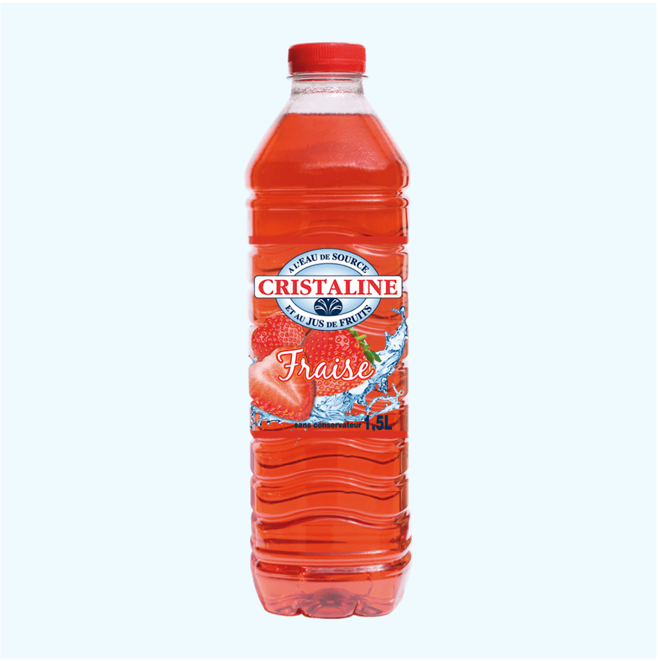 Christaline Eau de Source au Jus de Fruit Fraise 1,5L_0