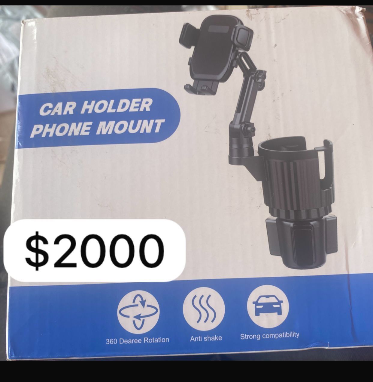 Cup Holder Phone Mount, 2 in 1 Universal Cup Holder Expander Adjustable Base with Phone Mount_0
