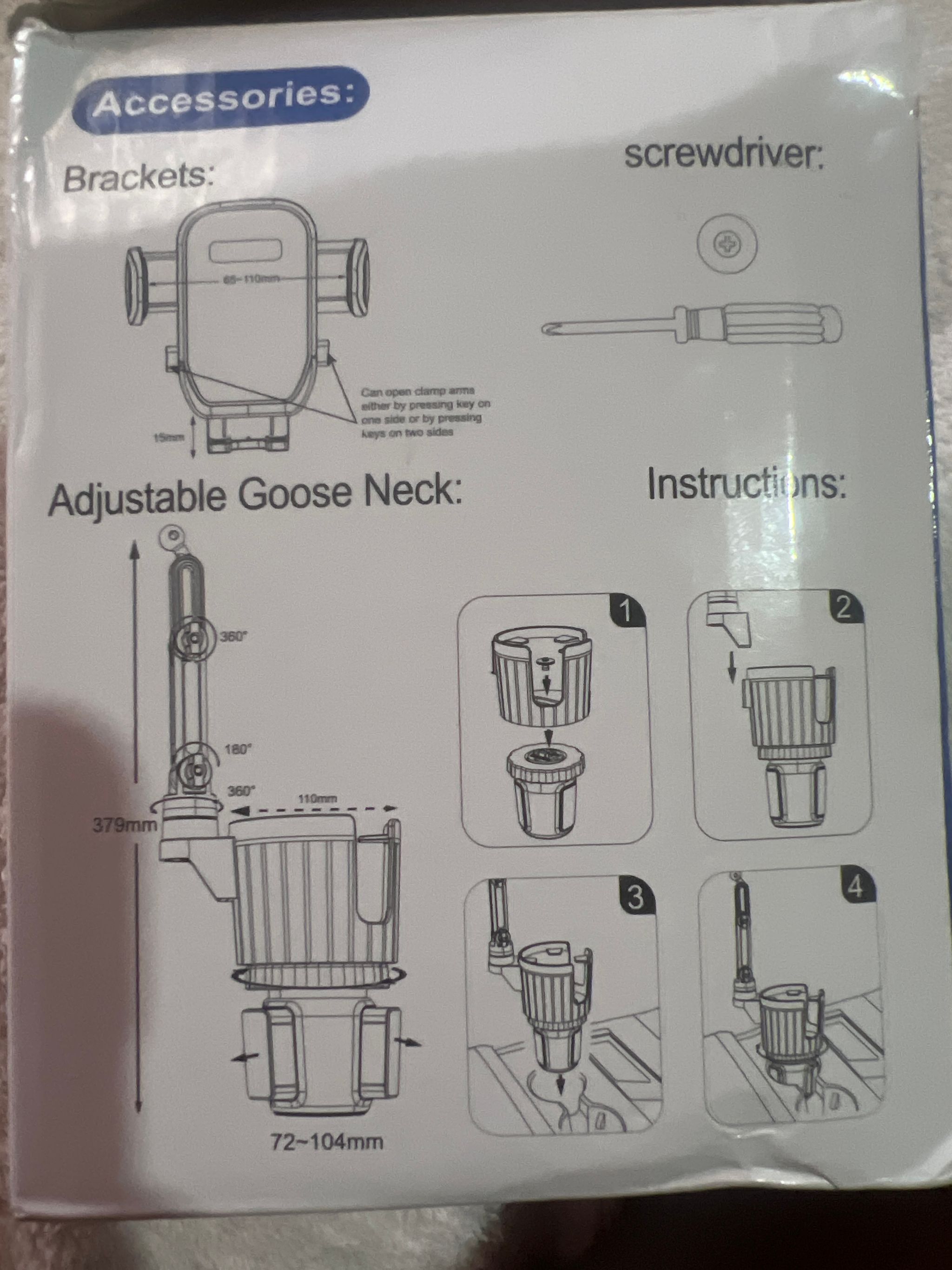 Cup Holder Phone Mount, 2 in 1 Universal Cup Holder Expander Adjustable Base with Phone Mount_3