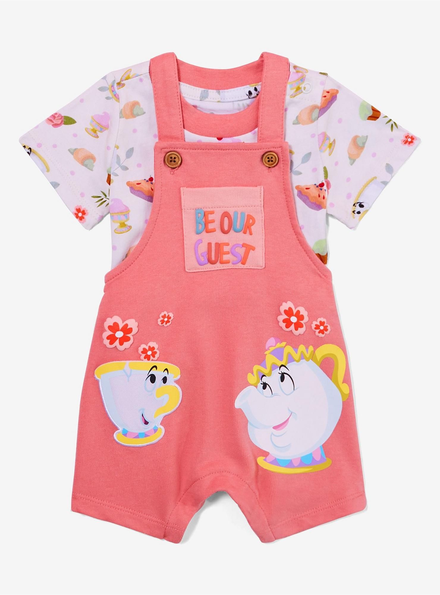Disney Beauty and the Beast Be Our Guest Infant T-Shirt and Overall Set_0