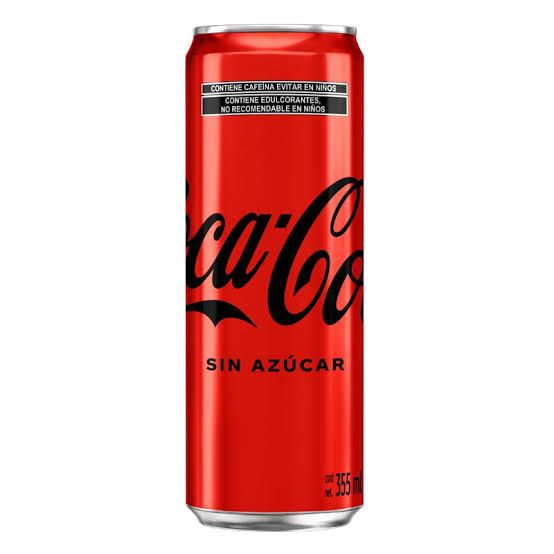Coca cola sin azúcar 355ml (lata)_0