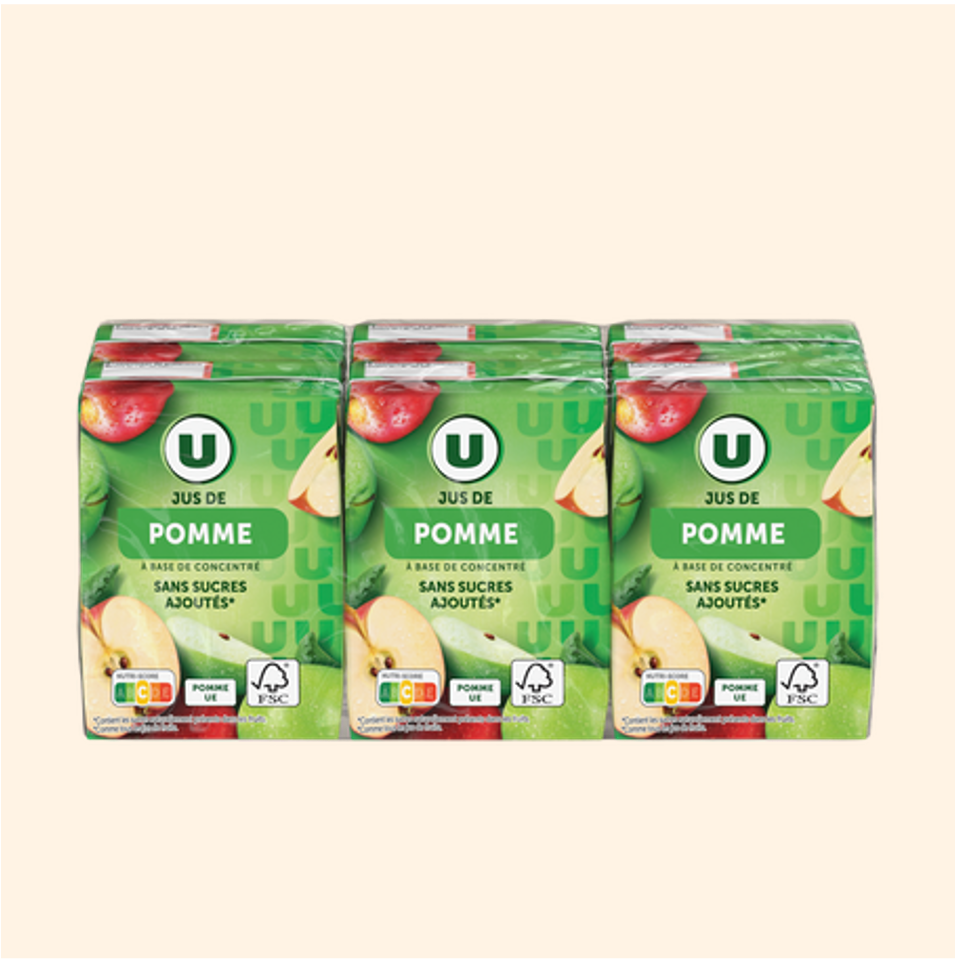 U Pur Jus de Pomme Bio 6x20cl_0