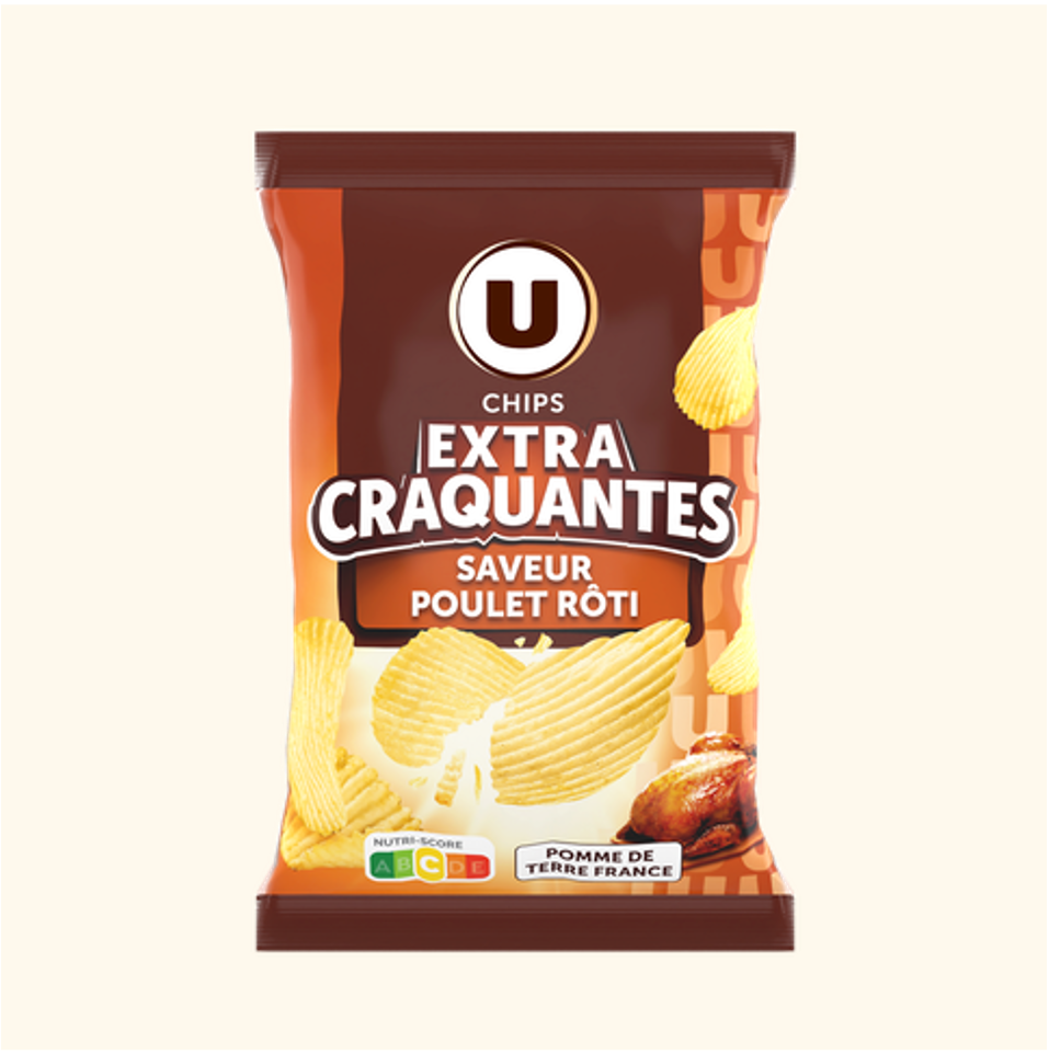 U Chips Extra Craquantes Saveur Poulet Rôti 150g_0