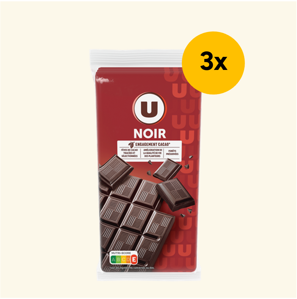 U Chocolat Noir 3x100g_0