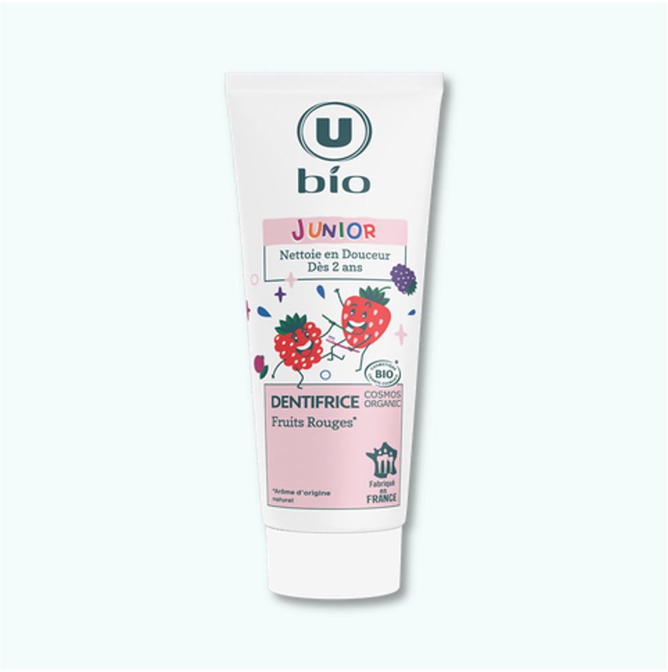 U Dentifrice Bio - Dès 2 ans Arôme Fruits Rouges, tube de 75ml_0