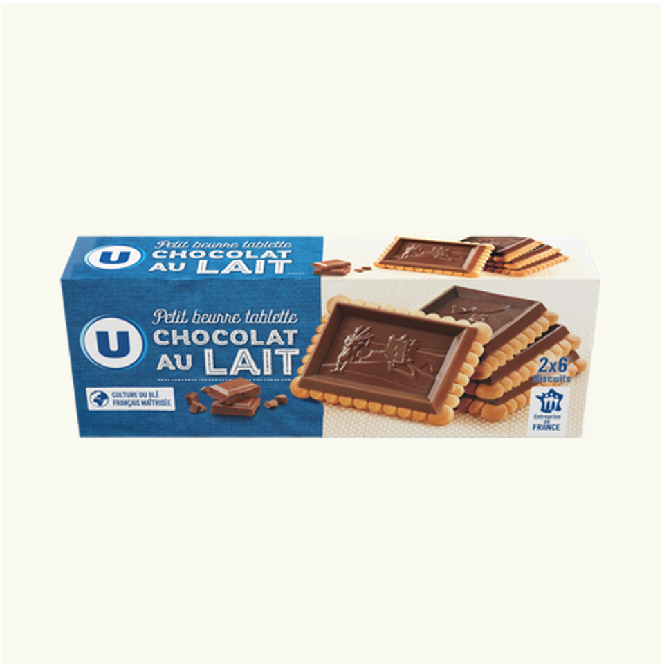 U Petit Beurre Tablette au Chocolat au Lait  2x6 biscuits _0