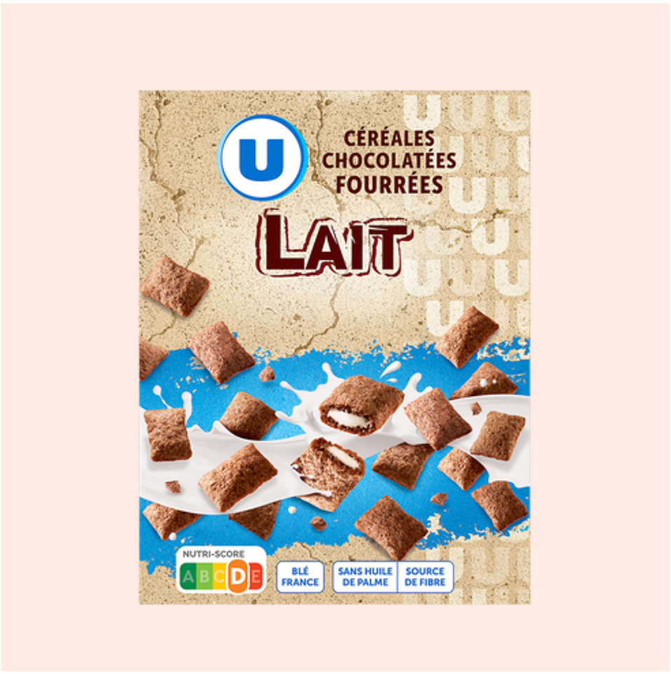 U Céréales Chocolatées Fourées Lait 375g_0