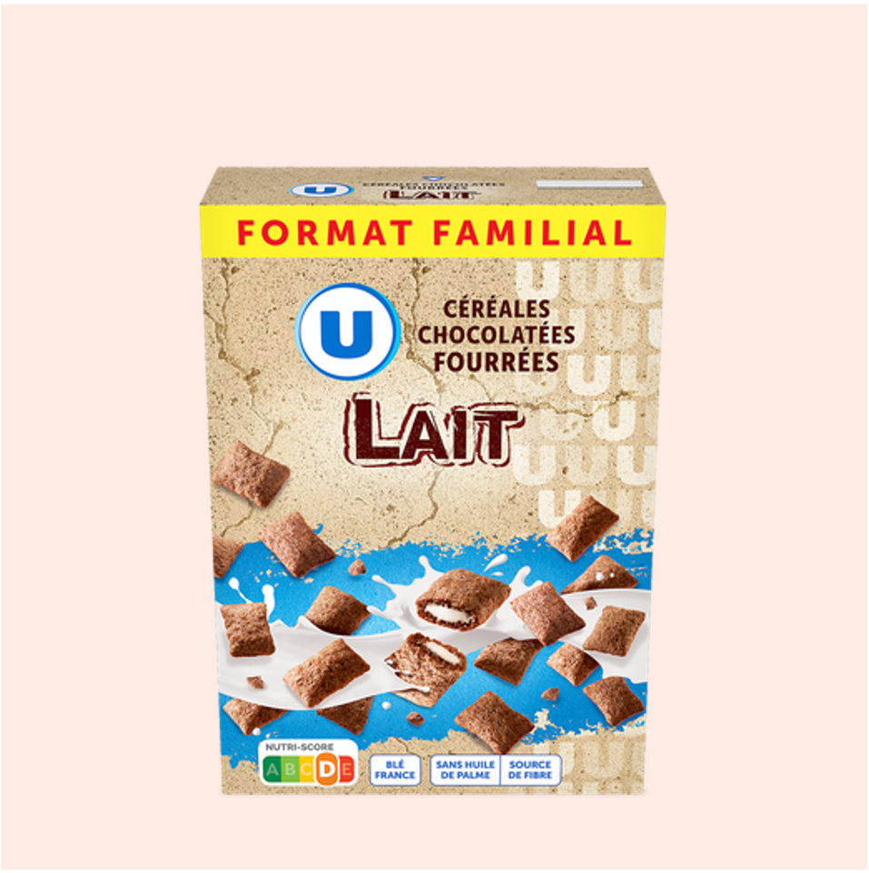 U Céréales Chocolatées Fourées Lait 600g_0